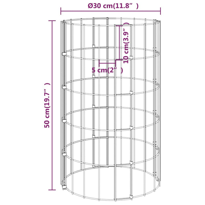 Straturi înălțate gabion 4 buc. Ø30x50/100/150/200 cm circulare - WALTI WALTI