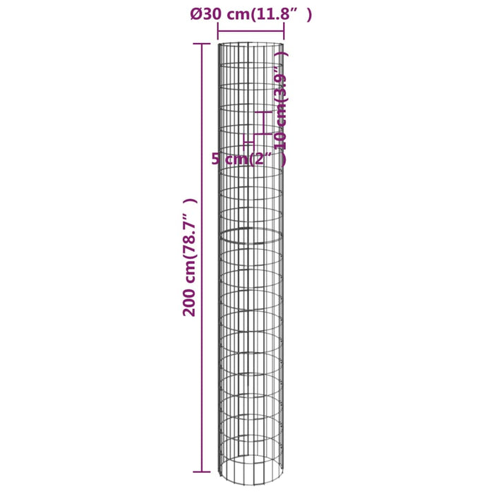 Straturi înălțate gabion 4 buc. Ø30x50/100/150/200 cm circulare - WALTI WALTI