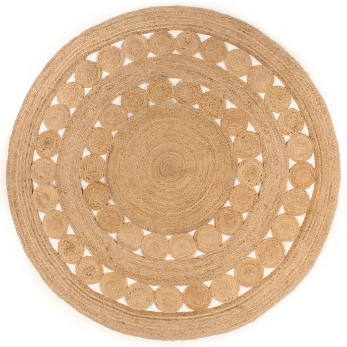 Covor din iută cu design împletit, 210 cm, rotund WALTI