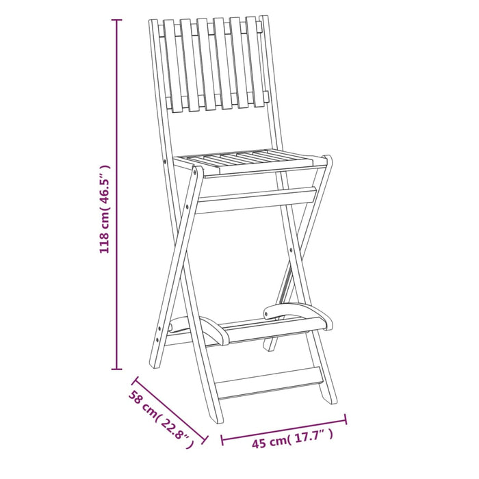 Set de bar de exterior, 5 piese, lemn masiv de acacia - WALTI WALTI