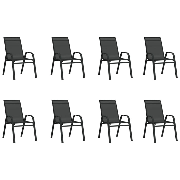 Set mobilier de grădină, 9 piese, negru WALTI