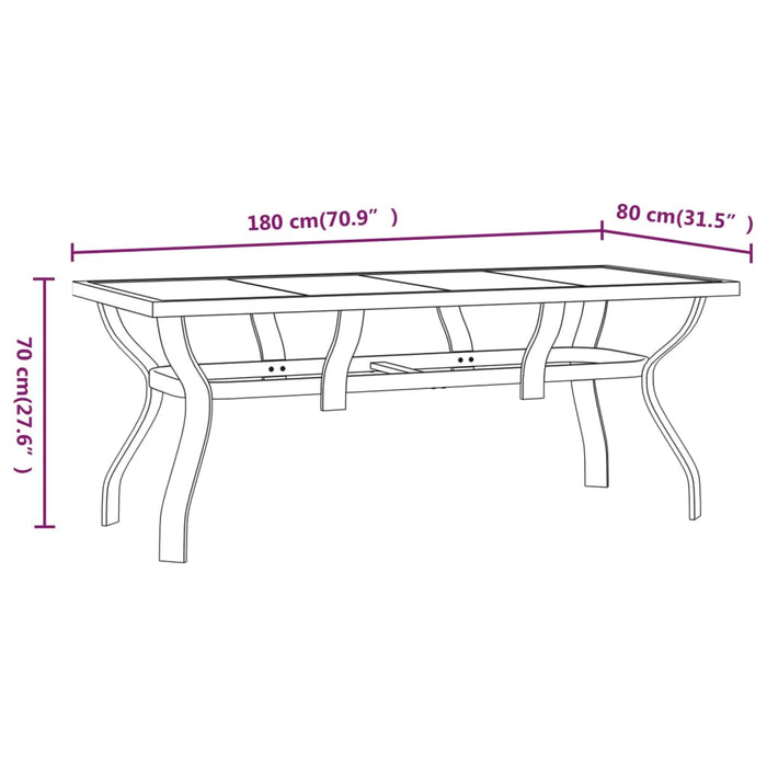 Set mobilier de grădină, 9 piese, negru WALTI