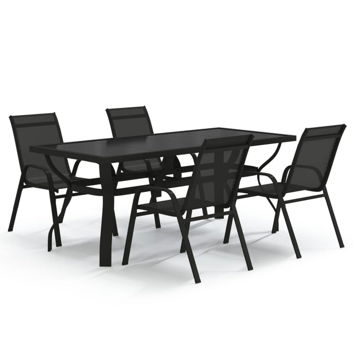 Set de servit masa pentru grădină, 5 piese, negru - WALTI WALTI