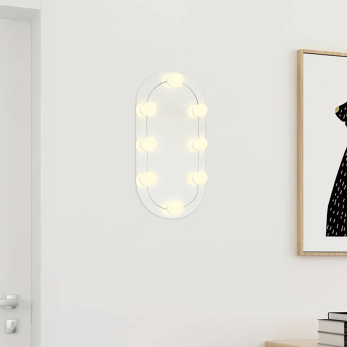 Oglindă ovală cu lumini LED, 40x20, cm, sticlă - WALTI WALTI