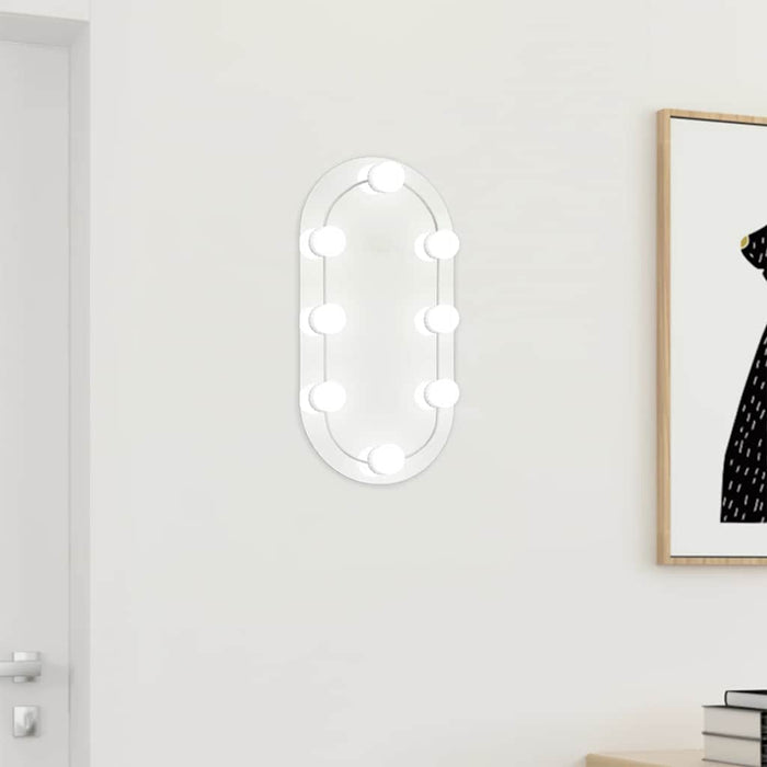 Oglindă ovală cu lumini LED, 40x20, cm, sticlă - WALTI WALTI