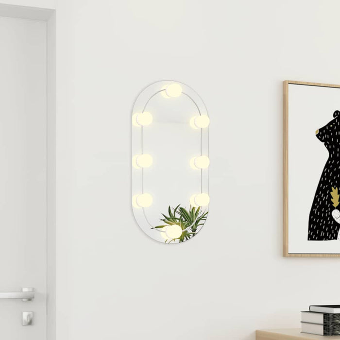 Oglindă cu lumini LED, 60x30 cm, sticlă, oval - WALTI WALTI