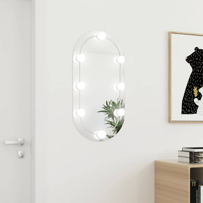 Oglindă ovală cu lumini LED, 80x40, cm sticlă - WALTI WALTI