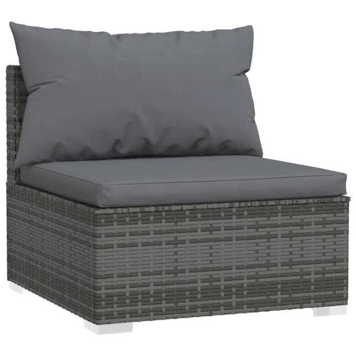 Set mobilier de grădină cu perne, 2 piese, gri, poliratan WALTI