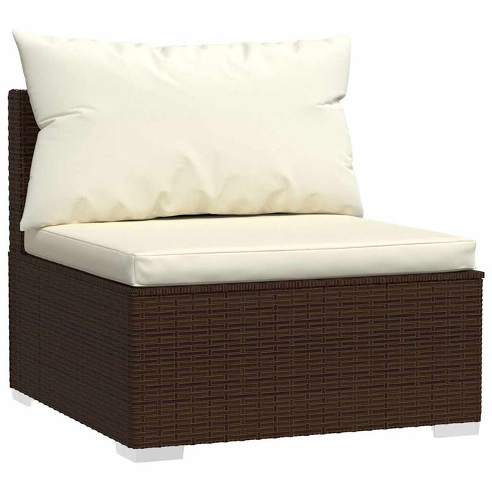 Set mobilier de grădină cu perne, 5 piese, maro, poliratan WALTI