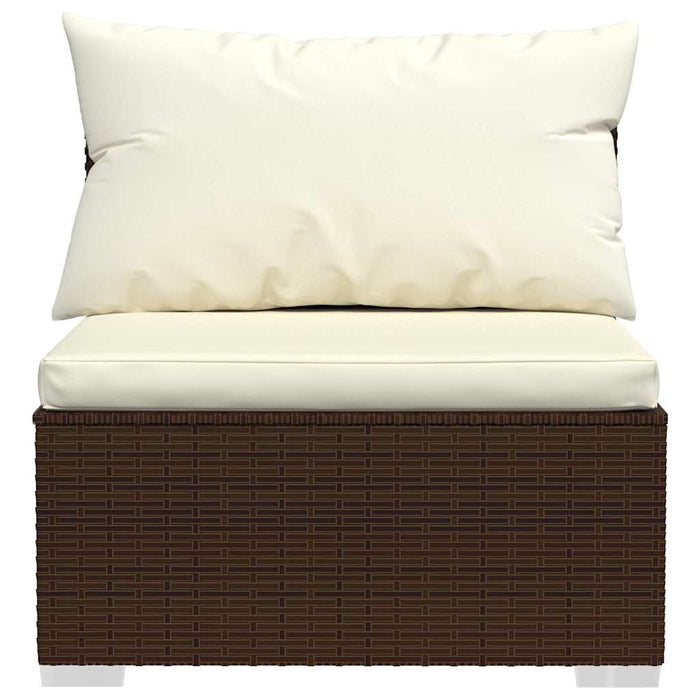 Set mobilier de grădină cu perne, 5 piese, maro, poliratan WALTI