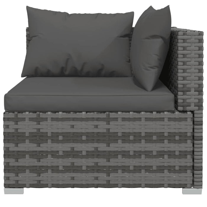 Set mobilier de grădină cu perne, 4 piese, poliratan, gri WALTI