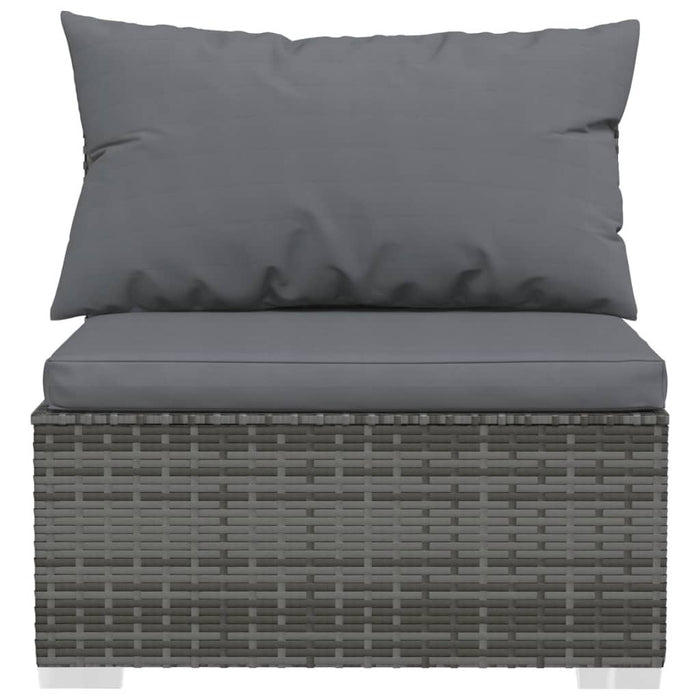 Set mobilier de grădină cu perne, 4 piese, poliratan, gri WALTI