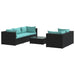 Set mobilier de grădină cu perne, 6 piese, negru, poliratan - WALTI WALTI