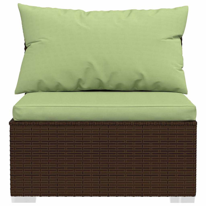 Set mobilier de grădină cu perne, 7 piese, maro, poliratan WALTI