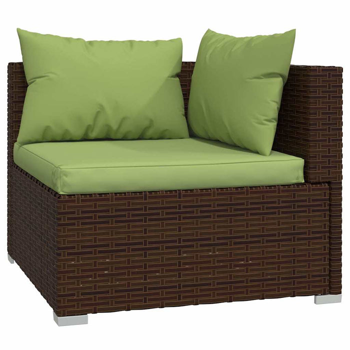 Set mobilier de grădină cu perne, 7 piese, maro, poliratan WALTI