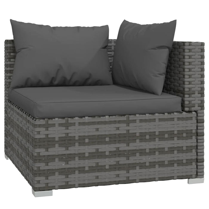 Set mobilier de grădină cu perne, 8 piese, gri, poliratan - WALTI WALTI