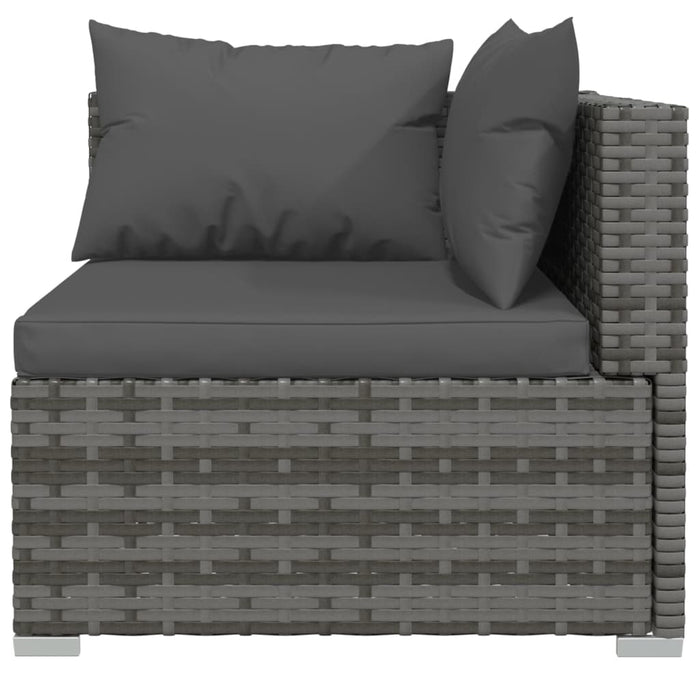 Set mobilier de grădină cu perne, 8 piese, gri, poliratan - WALTI WALTI