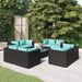 Set mobilier de grădină cu perne, 9 piese, negru, poliratan - WALTI WALTI