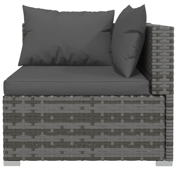 Set mobilier de grădină cu perne, 12 piese, gri, poliratan WALTI
