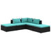Set mobilier de grădină cu perne, 5 piese, negru, poliratan - WALTI WALTI
