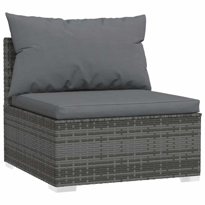 Set mobilier de grădină cu perne, 5 piese, gri, poliratan WALTI