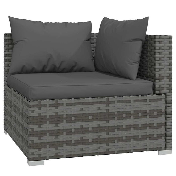 Set mobilier de grădină cu perne, 5 piese, gri, poliratan WALTI