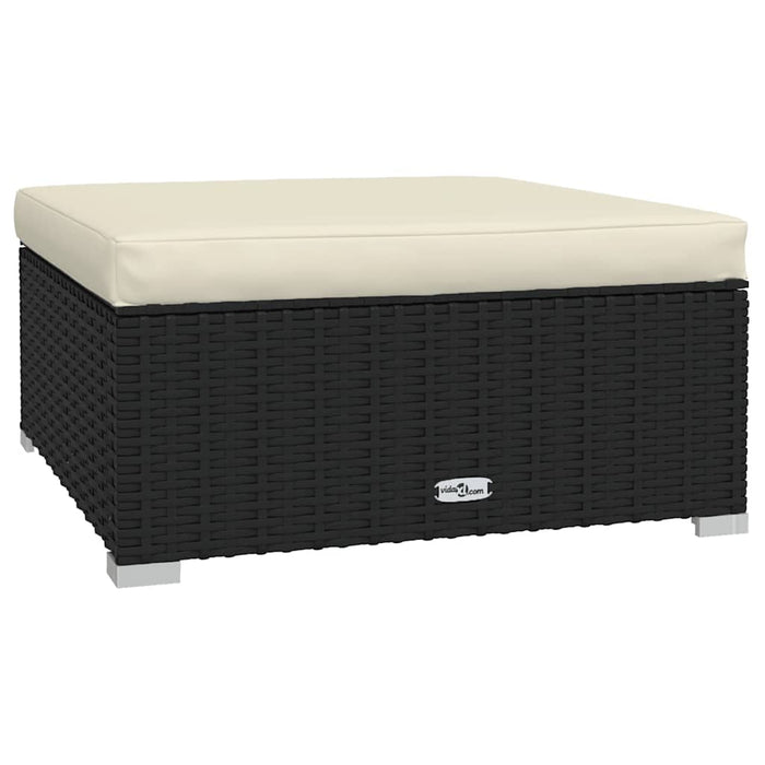 Set mobilier de grădină cu perne, 4 piese, negru, poliratan - WALTI WALTI