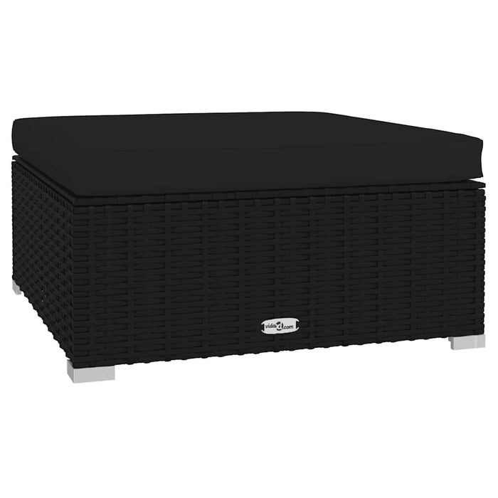 Set mobilier de grădină cu perne, 4 piese, negru, poliratan - WALTI WALTI