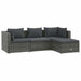Set mobilier de grădină cu perne, 4 piese, gri, poliratan - WALTI WALTI