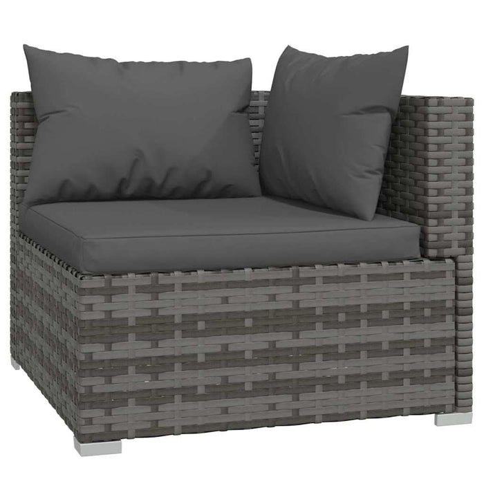Set mobilier de grădină cu perne, 4 piese, gri, poliratan - WALTI WALTI