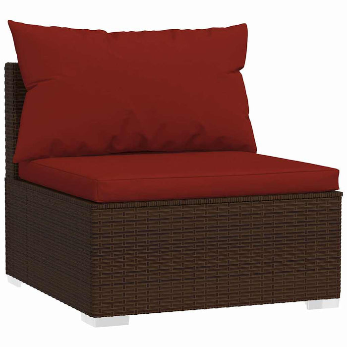 Set mobilier de grădină cu perne, 5 piese, maro, poliratan WALTI