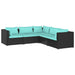 Set mobilier de grădină cu perne, 5 piese, negru, poliratan - WALTI WALTI