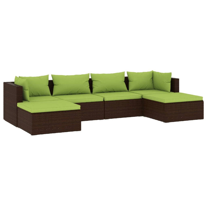 Set mobilier de grădină cu perne, 6 piese, maro, poliratan - WALTI WALTI