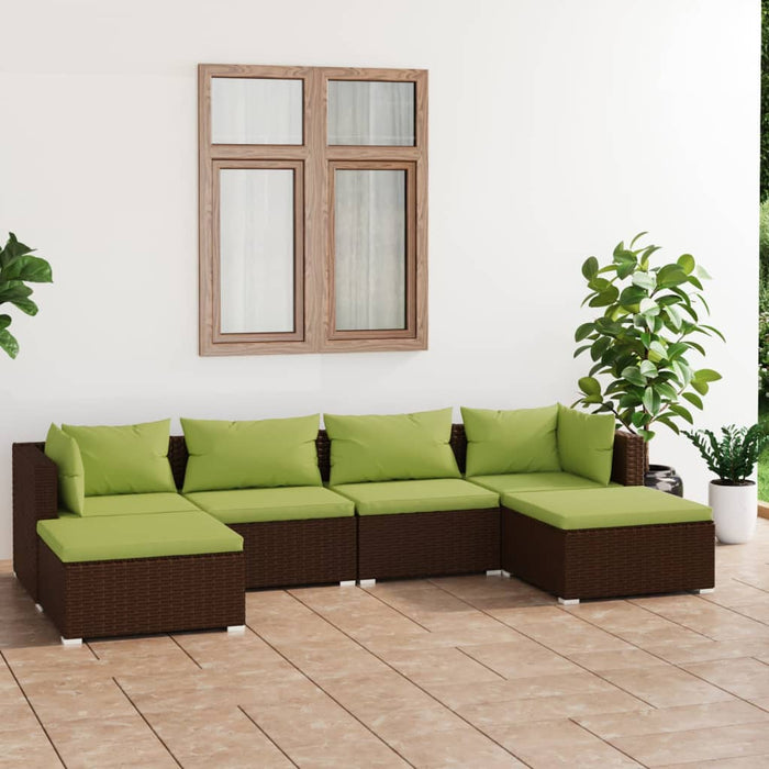 Set mobilier de grădină cu perne, 6 piese, maro, poliratan - WALTI WALTI