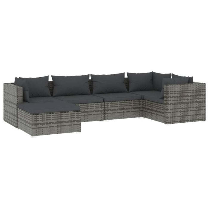 Set mobilier de grădină cu perne, 6 piese, gri, poliratan - WALTI WALTI