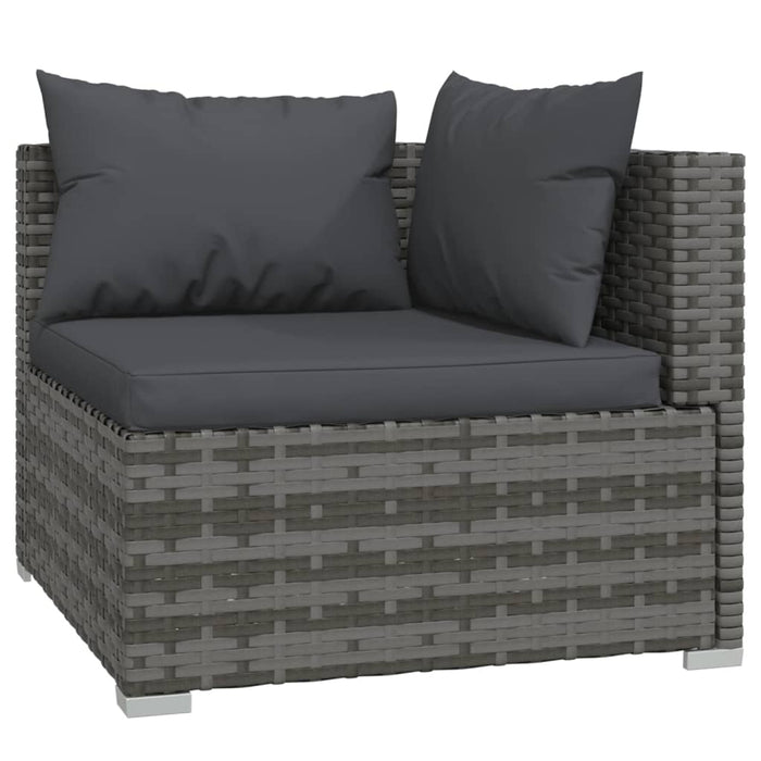 Set mobilier de grădină cu perne, 7 piese, gri, poliratan WALTI