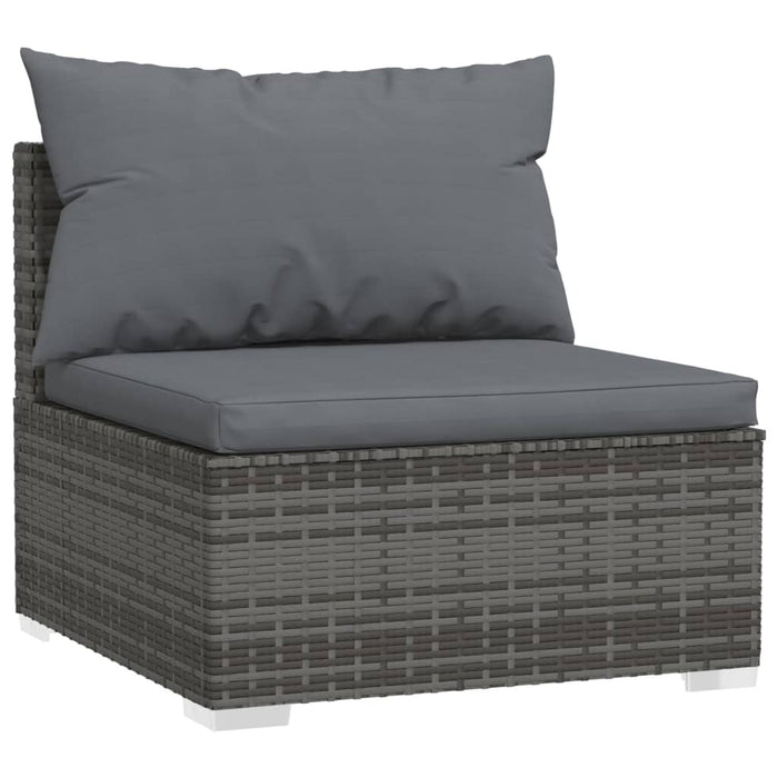Set mobilier de grădină cu perne, 7 piese, gri, poliratan WALTI
