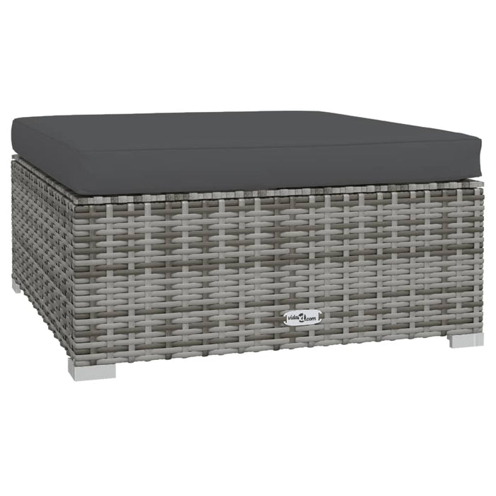 Set mobilier de grădină cu perne, 7 piese, gri, poliratan WALTI