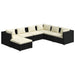 Set mobilier de grădină cu perne, 7 piese, negru, poliratan - WALTI WALTI