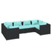 Set mobilier de grădină cu perne, 6 piese, negru, poliratan - WALTI WALTI