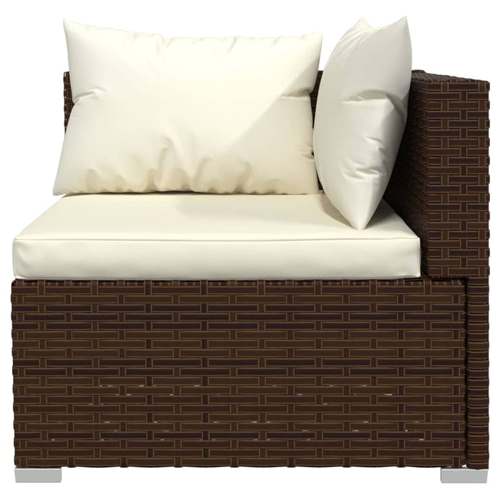 Set mobilier de grădină cu perne, 6 piese, maro, poliratan WALTI