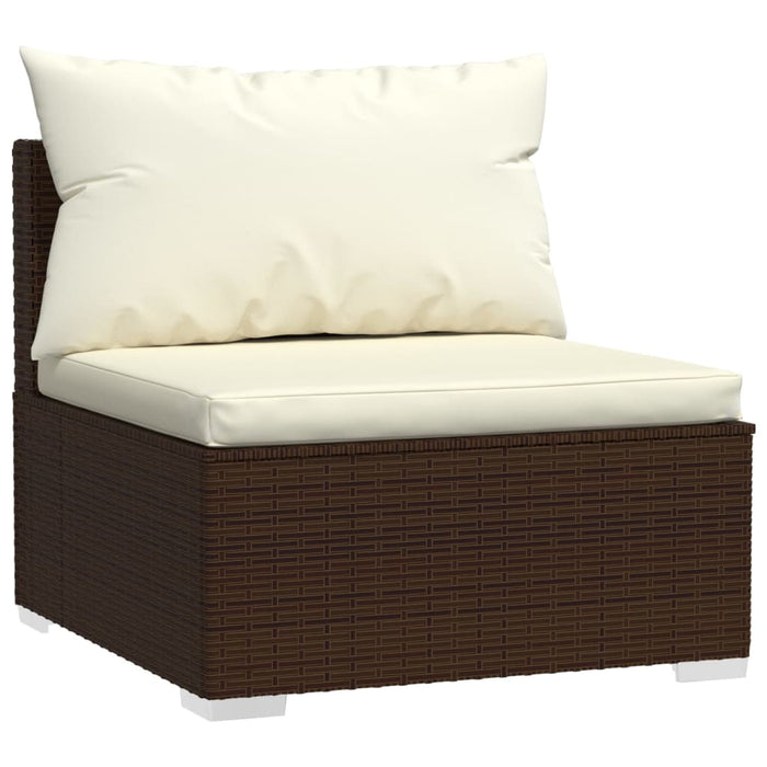 Set mobilier de grădină cu perne, 6 piese, maro, poliratan WALTI