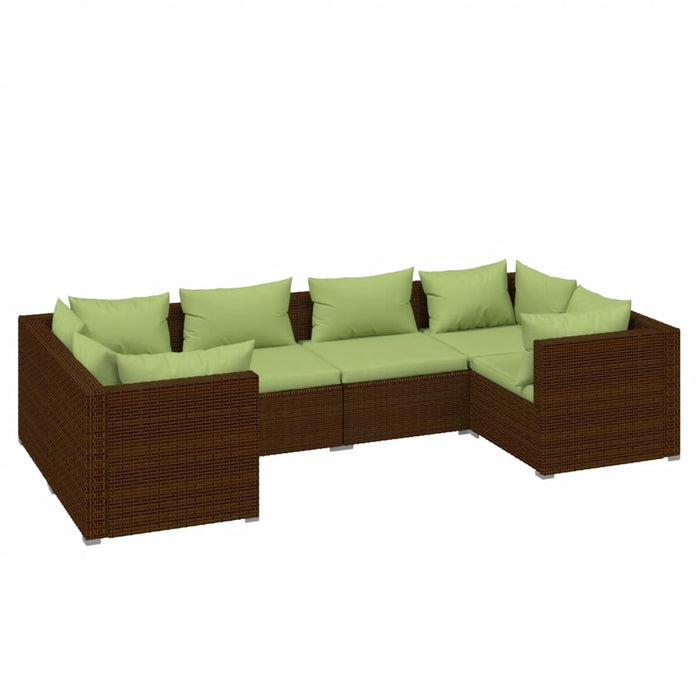 Set mobilier de grădină cu perne, 6 piese, maro, poliratan - WALTI WALTI
