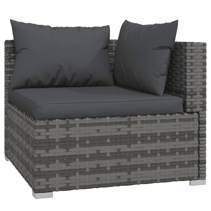 Set mobilier de grădină cu perne, 6 piese, gri, poliratan WALTI