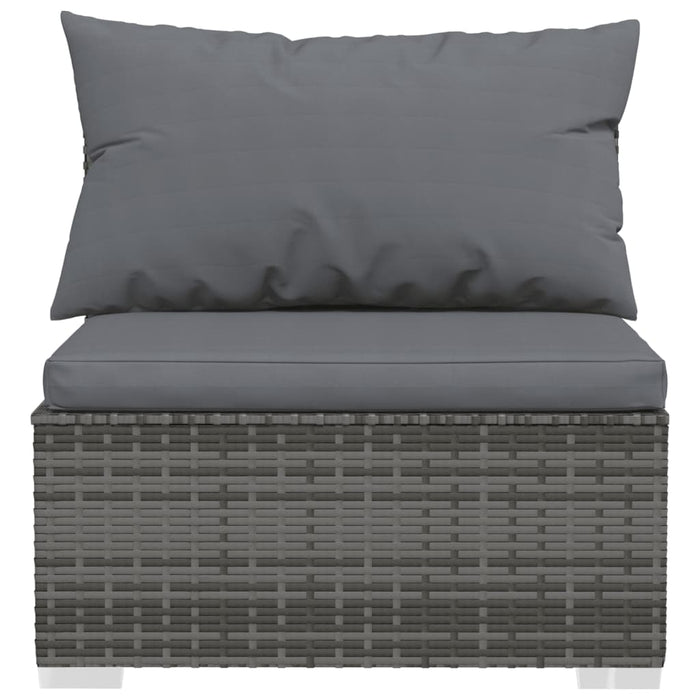 Set mobilier de grădină cu perne, 6 piese, gri, poliratan WALTI