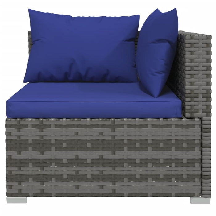 Set mobilier de grădină cu perne, 6 piese, gri, poliratan WALTI