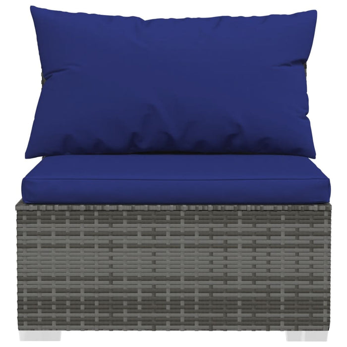 Set mobilier de grădină cu perne, 6 piese, gri, poliratan WALTI