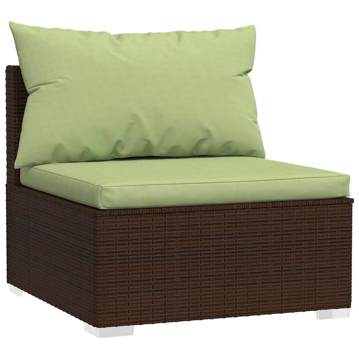 Set mobilier de grădină cu perne, 7 piese, maro, poliratan WALTI