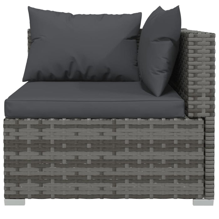 Set mobilier de grădină cu perne, 9 piese, gri, poliratan WALTI