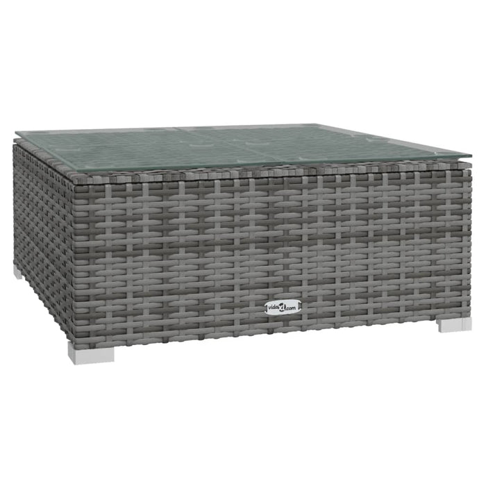 Set mobilier de grădină cu perne, 12 piese,gri, poliratan WALTI